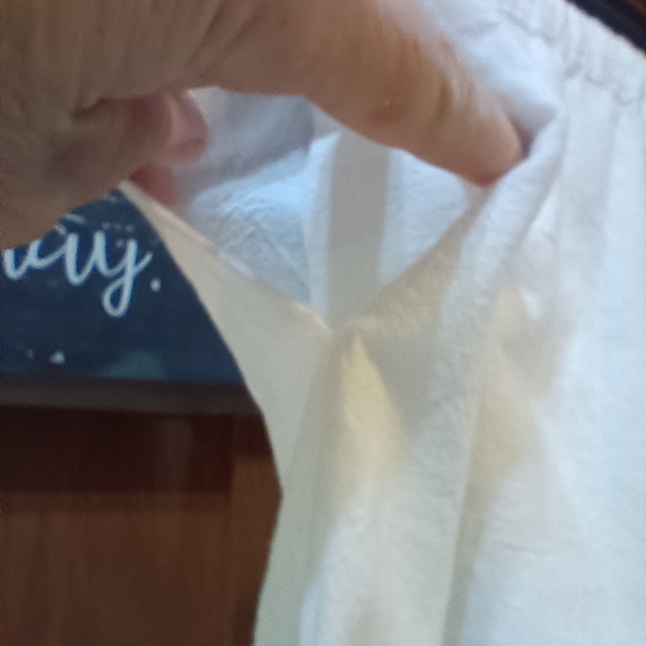 Appleseeds White 100% Cotton Cropped Elastic Waist Pants Medium - Picture 4 of 8